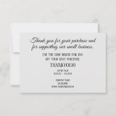 Silver Elegant zakelijke Feestdagen Bedankkaart (Achterkant)