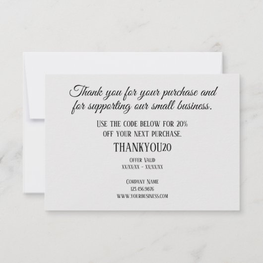 Silver Elegant zakelijke Feestdagen Bedankkaart (Achterkant)