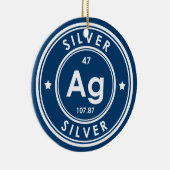 Silver Element Blue Keramisch Ornament (Rechts)