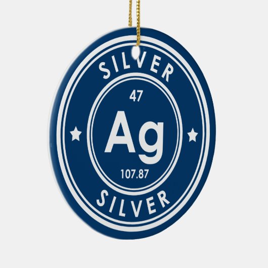 Silver Element Blue Keramisch Ornament (Rechts)