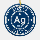 Silver Element Blue Keramisch Ornament (Voorkant)