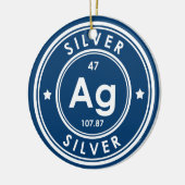 Silver Element Blue Keramisch Ornament (Links)