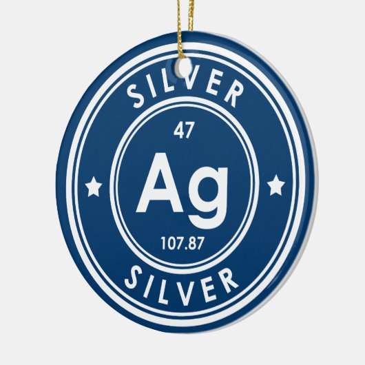 Silver Element Blue Keramisch Ornament (Links)