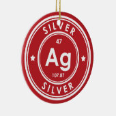 Silver Element Rood Keramisch Ornament (Rechts)