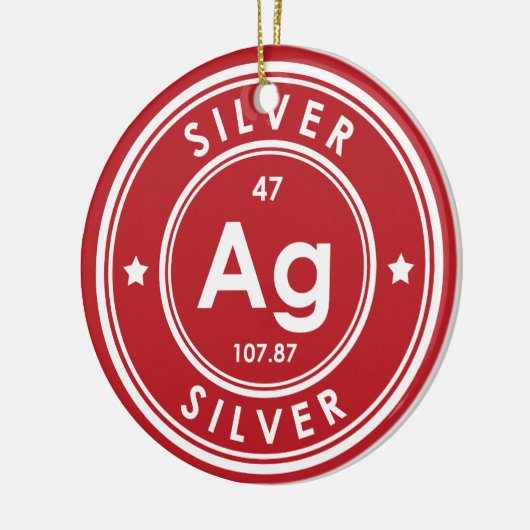 Silver Element Rood Keramisch Ornament (Links)