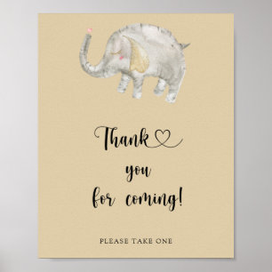 Silver Elephant Balloon \ Hartelijk dank voor uw k Poster