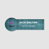 Silver Emblem Employee Name Badge met Eigen Logo (Voorkant)