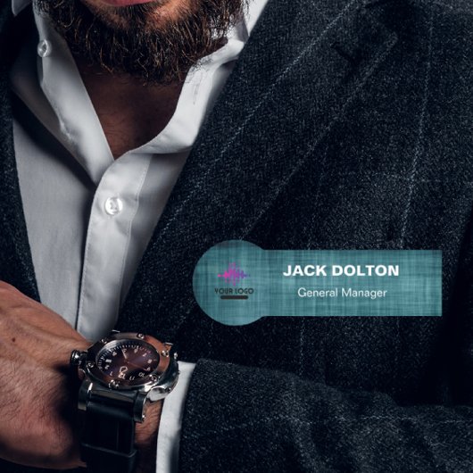 Silver Emblem Employee Name Badge met Eigen Logo