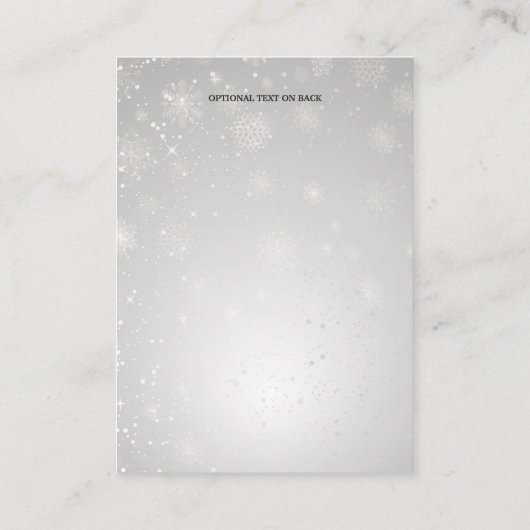 Silver Emerald Green sneeuwvlokken Weddenschap Informatiekaartje (Achterkant)