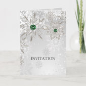 Silver emerald green snewflake bruiloft (Voorkant)