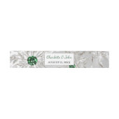 Silver emerald green snewflakes winter Weddenschap Uitnodigingen Wikkel (Vlak)