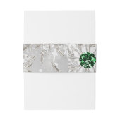 Silver emerald green snewflakes winter Weddenschap Uitnodigingen Wikkel (Achterkant Voorbeeld)
