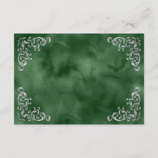 Silver Emerald Green Waterverf Details Informatiekaartje (Achterkant)