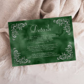 Silver Emerald Green Waterverf Details Informatiekaartje