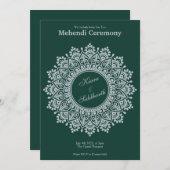  Silver Emerald Mehendi Henna Indian Kaart (Voorkant / Achterkant)