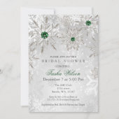 Silver Emerald Snowflakes Winter Vrijgezellenfeest Kaart (Voorkant)