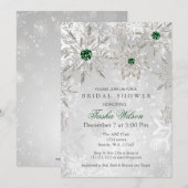 Silver Emerald Snowflakes Winter Vrijgezellenfeest Kaart (Voorkant / Achterkant)