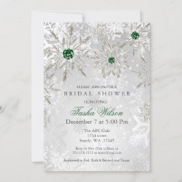 Silver Emerald Snowflakes Winter Vrijgezellenfeest Kaart