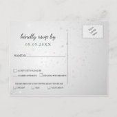 Silver Emerald Snowflakes Winter Wedding rsvp Uitnodiging Briefkaart (Achterkant)