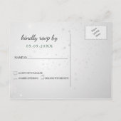 Silver Emerald Snowflakes Winter Wedding rsvp Uitnodiging Briefkaart (Achterkant)