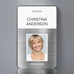 Silver Employee - Naam Foto Corporate Metallic Badge