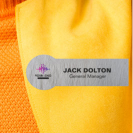 Silver Employee Name Badge met Custom Logo