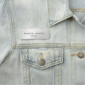 Silver Employee Name Tag (In situ)