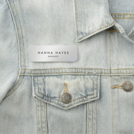 Silver Employee Name Tag (In situ)