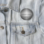 Silver Employee Name Tag Button (In situ)