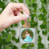 Silver en Aqua Polka Dot Quinceanera Sleutelhanger (Hand)