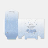 Silver en Baby Blue Roos Dank u voor de verjaardag Bedankdoosjes (Uitgevouwen)