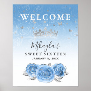 Silver en Bahama Blue Rozen Welcome Party Poster
