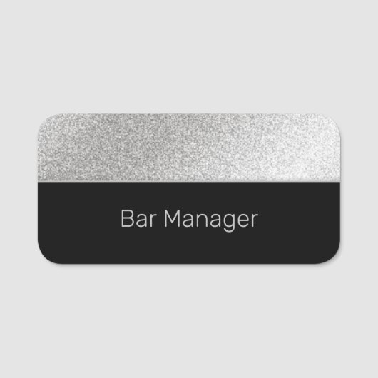Silver en Black 3 Business Employee Name Tag (Voorkant)