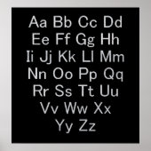 Silver- en Black Alphabet Chart Poster (Voorkant)