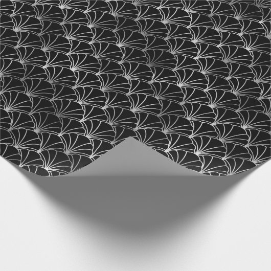 Silver- en Black Art Deco-patroon Cadeaupapier (Hoek)