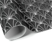 Silver- en Black Art Deco-patroon Cadeaupapier (Rol Hoek)