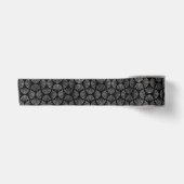 Silver- en Black Art Deco-patroon Satijnen Lint (Voorkant)