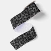 Silver- en Black Art Deco-patroon Satijnen Lint (Achterkant)