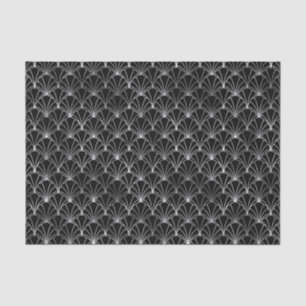 Silver- en Black Art Deco-patroon Tissuepapier