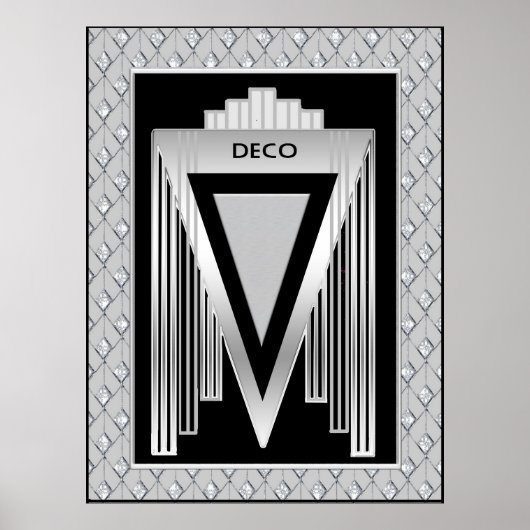 Silver en Black art Deco Poster (Voorkant)