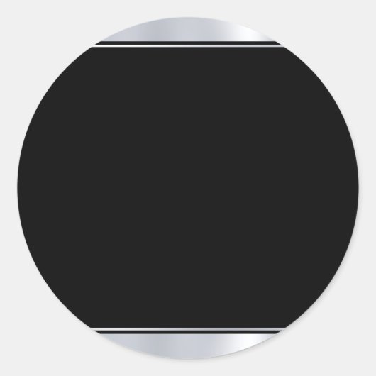 Silver en Black Blank Moderne Elegante Sjabloon Ronde Sticker (Voorkant)