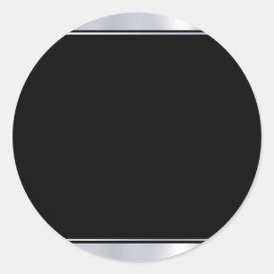 Silver en Black Blank Moderne Elegante Sjabloon Ronde Sticker