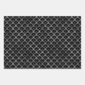 Silver en Black Circles Art Deco Pattern Inpakpapier Vel (Voorkant 3)