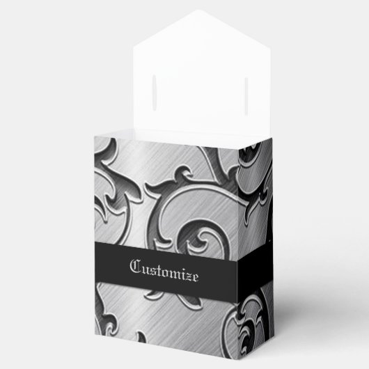 Silver- en Black Curls-patroonavor Bedankdoosjes (Geopend)