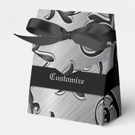 Silver- en Black Curls-patroonavor Bedankdoosjes (Voorkant Zijde)