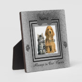 Silver en Black Custom Pet Memorial Fotoplaat (Voorkant)
