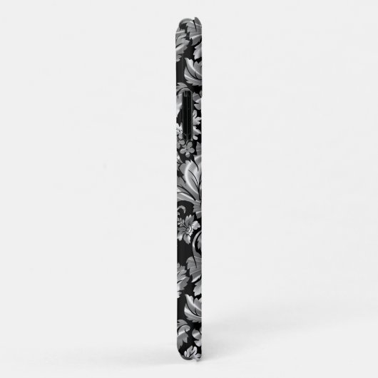 Silver en Black Damask Case-Mate iPhone Case (Achterkant/rechts)