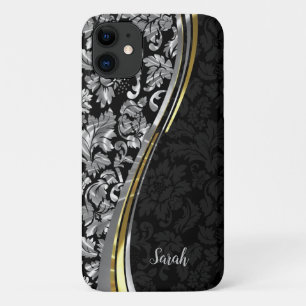 Silver en Black Damask Case-Mate iPhone Case