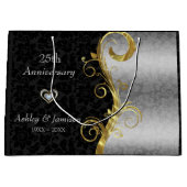 Silver en Black Damask Groot Cadeauzakje (Voorkant)