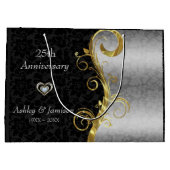 Silver en Black Damask Groot Cadeauzakje (Achterkant)